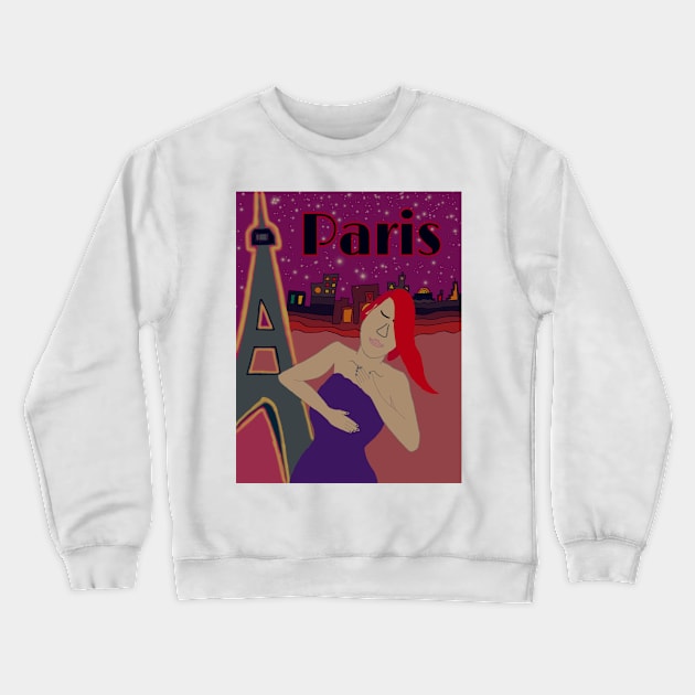 Woman in Paris Crewneck Sweatshirt by ArtsyPieces